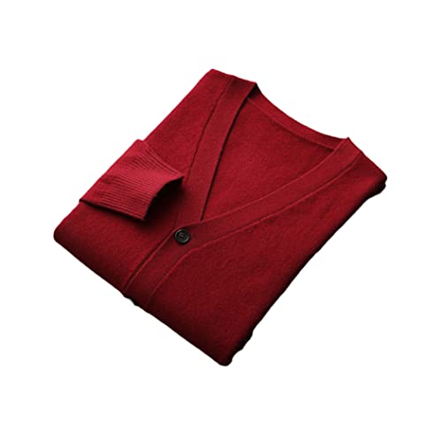 Veste 100% laine homme col en V rouge rouille : la chaleur d'un hiver serein