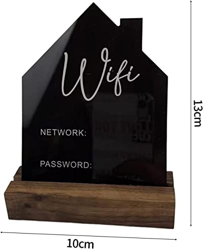 1 zestaw tabeli WiFi znak informacyjny tablica styl WiFi hasło znak z drewnianą podstawą dostaw czarny, Normalny