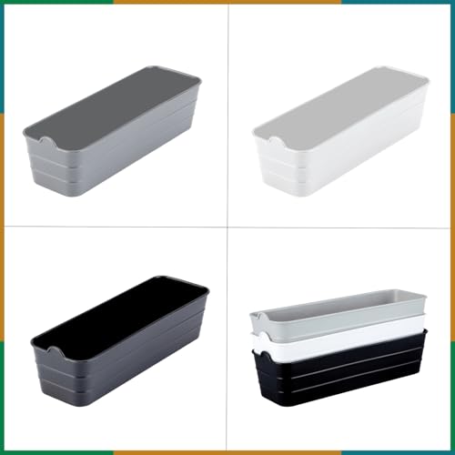 Image of KOLORR Unbreakable Flexi Tray Narrow- Black, White, Grey (Pack of 6) | Bathroom Organiser | Desk Organizers for Staitionary Jwellery Tool Cabinet for Bedroom or Washroom Kitchen Office