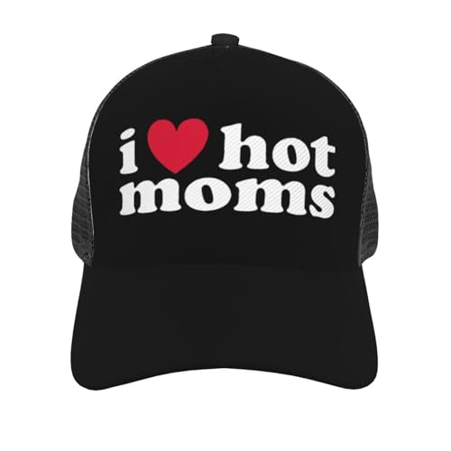 I Love hot Moms Unisex Mesh Baseball Caps - Classic Adjustable Hat3