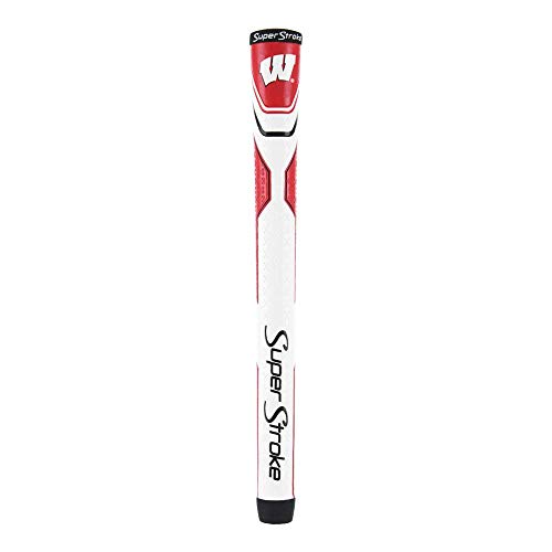SuperStroke NCAA Traxion Tour Golf Club Grip, University of Wisconsin (Standard) | Officially Licensed Through Team Golf | Improves Feedback and Tackiness | Reduces Taper to Minimize Grip Pressure