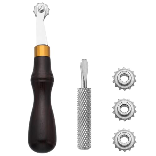 Generisches Lederhandwerks-Abstandshalterset mit Holzgriff