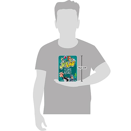 Asmodee - Jet LAG - Jeu d'Ambiance pour Adultes et Enfants dès 12 Ans - Quiz Décalé et Hilarant - Jeu de Société pour Soirées Entre Amis - 3 à 8 Joueurs - 20 Min - Version Française