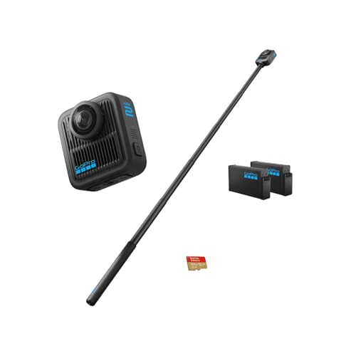 Image of GoPro MAX2 360 Accessory Bundle-Includes True 8K 360 Waterproof Action Camera, 4ft Extension Pole(Invisible Selfie Stick Effect), 2 Enduro Batteries, 64GB SanDisk microSD Card, Easy Quick App Editing