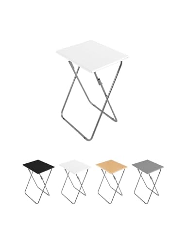 Jardin202 - Mesa Plegable Portátil Rectangular – Mesa Auxiliar Abatible 48 x 38 x 66 cm | Blanco