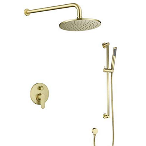 Pomme de douche 8 pouces or brossé contre le calcaire et les jets faibles