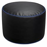 bananair - Poggiapiedi imbottito in schiuma - Pouf rotondo per riposare le gambe - Leggero e stabile - Design in similpelle - Ideale per divano, poltrona e postazione gaming (30×55 cm, Blu)