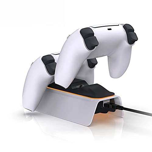 Image of Tobo Controller Charging Station PS-5 Controller Charger with LED Indicators Fast Charging Dual Sense Wireless Controller Compatible with PS5 Playstation 5, USB-C, White (PS-5-DUCK) TD-381GA-01
