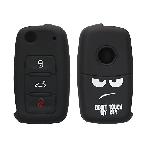 kwmobile Funda para Llave de 3 Botones para Coche VW Skoda Seat - Carcasa Protectora Suave de Silicona - Case de Mando de Auto con diseño Don't Touch my Key