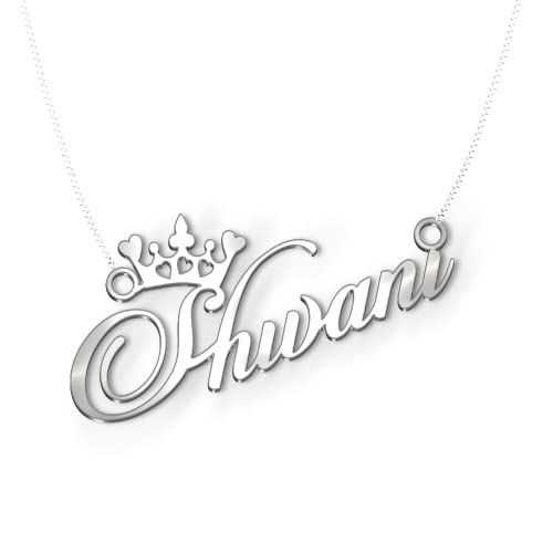 Image of Shivani Cursive Gold & Silver Name Pendant Necklace, Best Jewelry Gift for Girls.