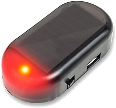 SXRC Car Solar Power Simulated Dummy Alarm Warning Anti-Theft LED Flashing Security Light,Car Alarm Light with New USB Port,Solar Powered Car Alarm System,Flash Strobe Light