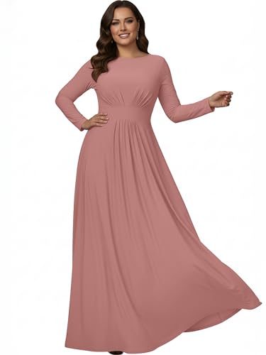 Image of KOH KOH Womens Long Sleeve Flowy Modest Elegant Evening Maxi Dress Gown