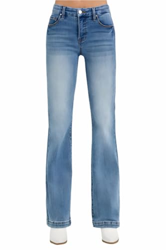 SALT TREE Risen Jeans - Tummy Control Mid Rise Ankle Bootcut Jeans - RDP5805