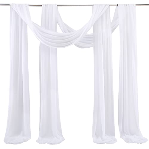 ZHDOKA Lot de 2 panneaux de rideaux en mousseline de soie pour arche de mariage, cérémonie de réception, décoration de fête, 5 m Cover