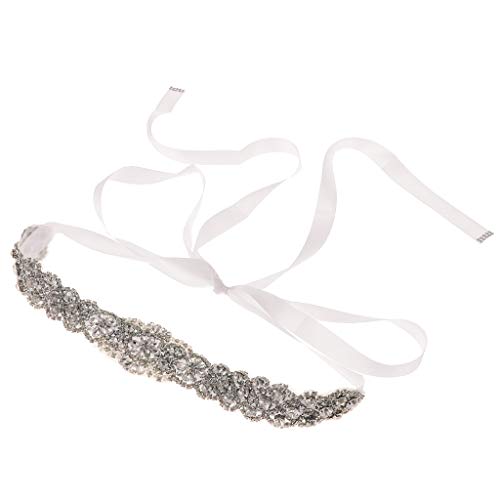 SM SunniMix 1 Pieza Cinturón de Novia Elegante Faja para Novia Hecho a Manos Decoración Colgantes - Azul Oscuro