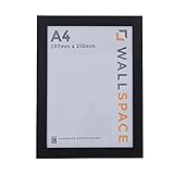 Wall Space Black A4 Photo Frame | Matt Black Wooden 297 x 210 mm | Certificate Frame | Solid Wood | Real Glass - Image 1
