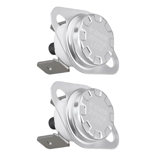 eMagTech Lot de 2 interrupteurs de température KSD303R 230-1960 à disque encliquetable compatibles avec Quadra-Fire Contour, 250 V/16 A 175 ¡ãF