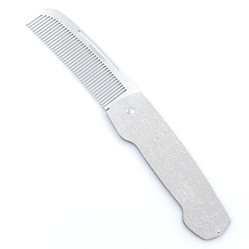 Peine plegable de acero inoxidable para hombre miniatura 1