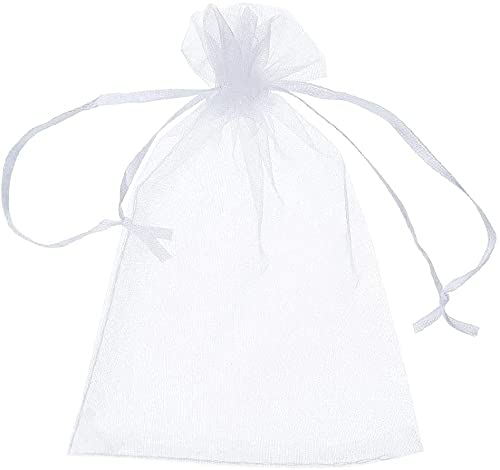 100X Bolsa Organza blanca 9x7cm para envolver Regalo Detalle de Boda Cover