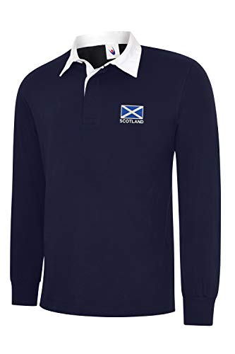 Uneek Clothing - Camiseta de rugby de manga larga con bandera de Escocia (6 naciones)