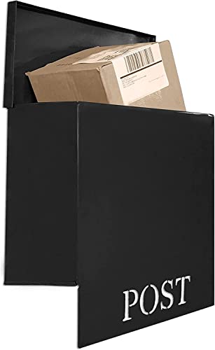 Nach Stanley Classic Post Large Mailbox, Outside Mailbox With Max Rust Protection, Modern Mailbox Wall Mount, Black, 11.9X6X12.7 Inches, Uh-1000Blk-A #TOP4