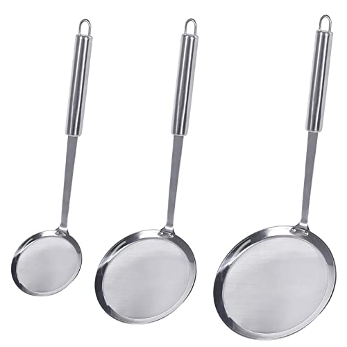 Newness Fine Mesh Skimmer Spoon, Professional 304 Stainless Steel Hot Pot Fat Strainer for Oil...