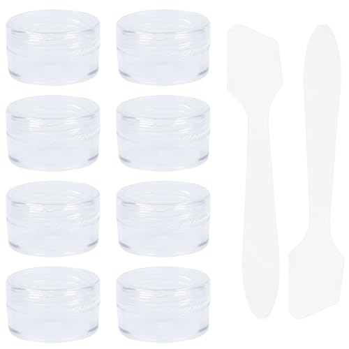 8 Stück Kleine Döschen 5ml mit Deckel Plastik Cremedosen zum Befüllen Leer Kosmetik Tiegel mit 2 Minispateln Creme Dosen...