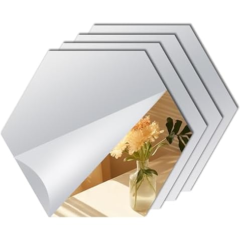 Decoroom Self-Adhesive Hexagon Mirror Tiles Cover