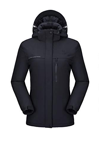 Image of CAMEL CROWN Women’s Mountain Snow Waterproof Ski Jacket Detachable Hood Windproof Fleece Parka Rain Jackt Winter Coat