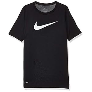 Nike Boy’s Dri Fit Swoosh T Shirt Black/White Size Medium