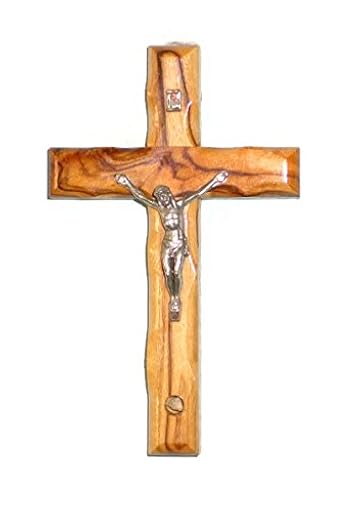 Pared Cruz Crucifijo madera de olivo con piedra de Belén Tierra Santa Jerusalén 5 pulgadas | Ya disponible en tu tienda friki favorita! En mundofriki.es!