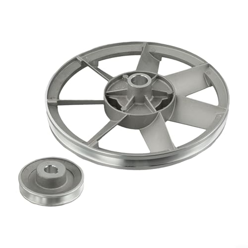 Vidonergy Ensemble poulie à courroie triangulaire de type A et poulie moteur pour compresseurs d'air – 265 mm et 300 mm de diamètre, largeur de fente de 13 mm, construction en métal, (type 265)