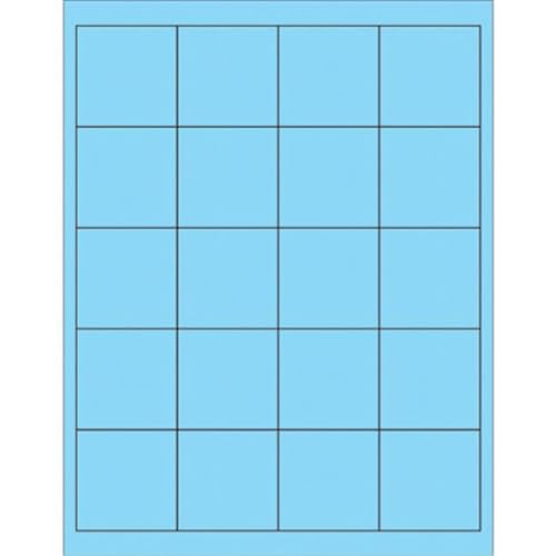 2 x 2 in. Fluorescent Pastel Blue Rectangle Laser Labels - Pack of 2000