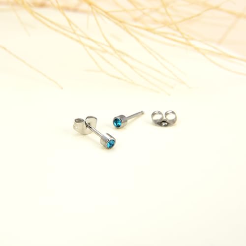 12 Pairs Surgical Stainless Steel Cubic Zirconia Birthstone Stud Earrings, Gold Plated Heart Star Round Multicolors Stud Earrings Set for Women4