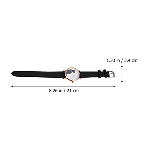 Tehaux Kids Watch, Girl Watch Children Watches Classic Leather Strap Wrist Watch Cartoon Cat Pattern Watch For Kids (Black) #TOP1