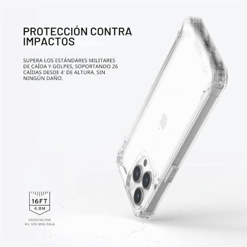 Funda iPhone 15 Pro Max antiamarilleamiento con grado militar transparente UAG 3