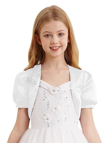 Fldy Mädchen Bolero Kurze Ärmel Kinder Strickjacke Satin...