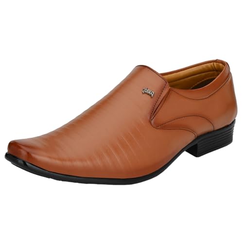 Image of Leatherkraft Striped Formal Slip-On Shoes