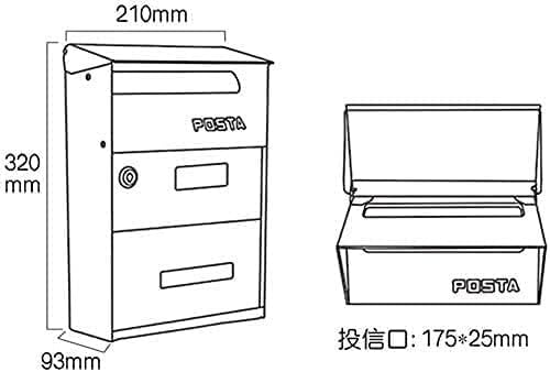 Miniatura 2 de Suggestion Box Comment Collection Box Multi Purpose - Black Mailbox Wall Mountable Mailbox, Drop Box, Suggestion Box Mail Drop & Collection Boxes