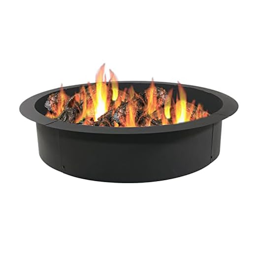 Sunnydaze Outdoor Fire Pit Ring - DIY Above or In-Ground Steel Fire Ring Insert - 42-Inch Outer/36-Inch Inner Diameter