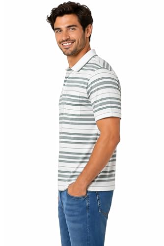 Image of SANE ORIGINALS Half Sleeve Polo T-Shirt for Men with Pocket || Stripe Collar and Pocket T-Shirt for Men Half Sleeves