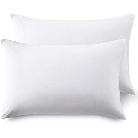 Hansleep Pillow Cases 2 Pack White, Brushed Microfiber Pillowcase Cover with Envelope Closure,50 x 75 cm Cover
