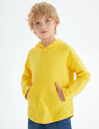 Spring&Gege Boys Light Weight Long Sleeve Hooded T-shirt Casual Solid Pullover Hoodie with Pocket3
