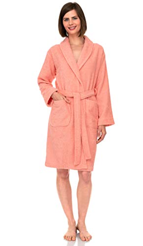 TowelSelections Womens Robe, 100% Cotton Short Terry Shawl Bathrobe