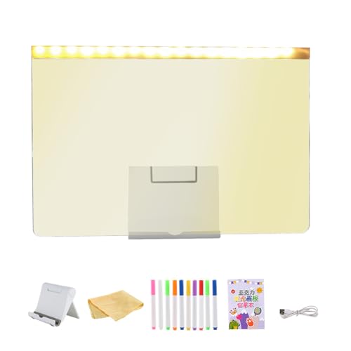 Tablero De Dibujo Brillante Para | Alfombra De Escritura Y Rasabatos Con Conexión USB - Tablero De Escritura LED Borrable Con Marcadores,Para Niños Y Niñas, En La Escuela, En El Salón, En La Sala