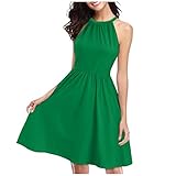 Swing Kleider Bonprix Cocktailkleid Lederkleider Damen 18 Geburtstag Kleid Lässige Mode Für Damen Einfarbig Schulterfrei Ärmellos Sexy Neckholder Taille A Linie Großes Swing Kleid Grün
