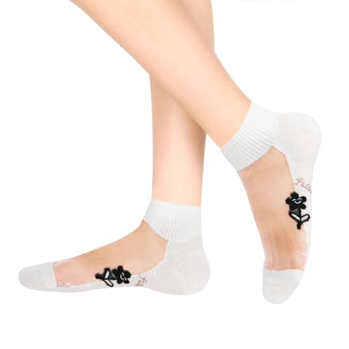 Image of Benefeet Sox Sheer Socks for Women Girls Mesh Ankle Socks Transparent Mesh Lace Sock Cute Thin Nylon See Through Sock