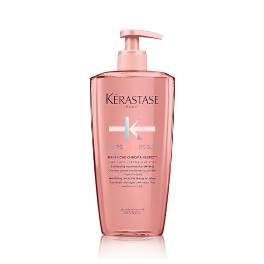 Kérastase Shampoo für strapaziertes oder geschädigtes und coloriertes Haar, Pflegendes Haarbad, Bain Riche Chroma Respect, Chroma Absolu, 500 ml