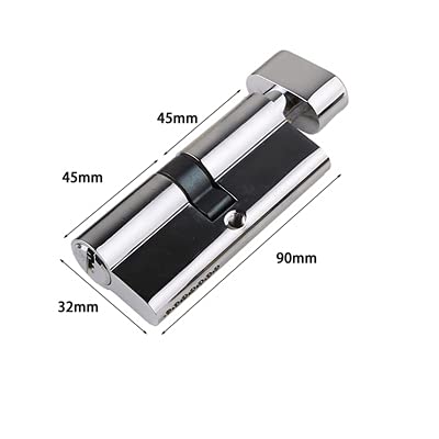 Bombin Cerradura Cerradura de cilindro latón for puertas y ventanas, seguridad 70, 80, 90 100 mm, llave(Chrome-90mm)