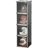 AKILERヘルメットショーケース、オートバイ用ヘルメット収納キャビネット、家庭用防塵ラックオートバイ用電動自転車用ヘルメット保管衣類・バッグ・収納容器サッカー用 (COLOR,1列4層)